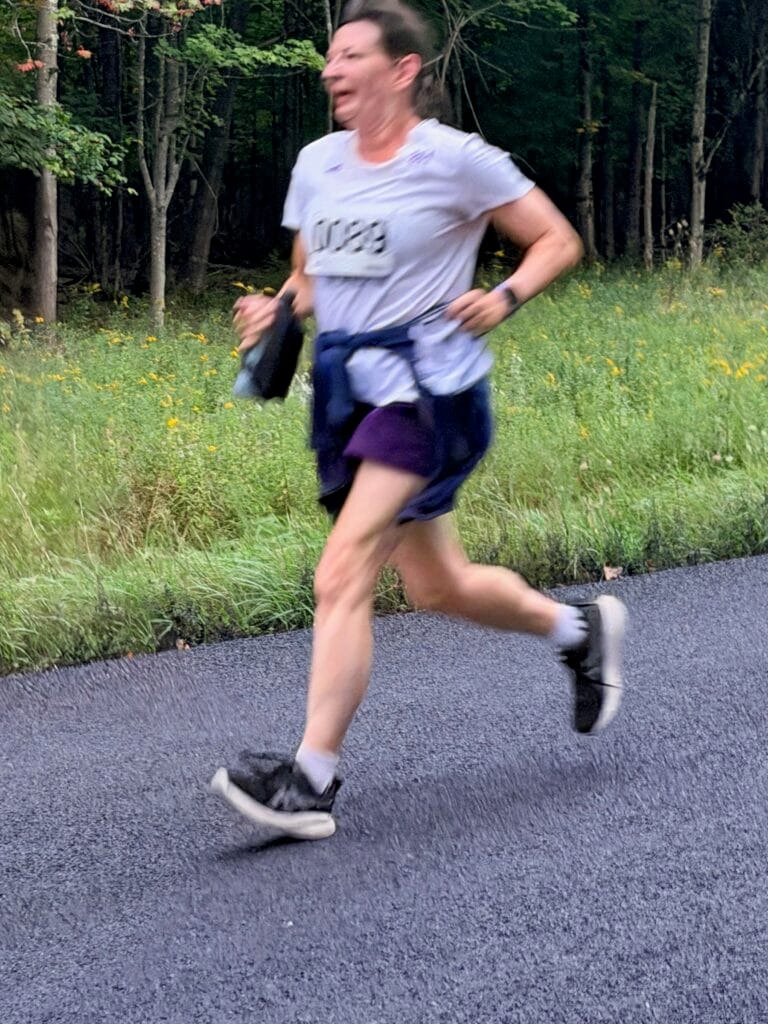 Runner nears the finish of the Race to the Stars.